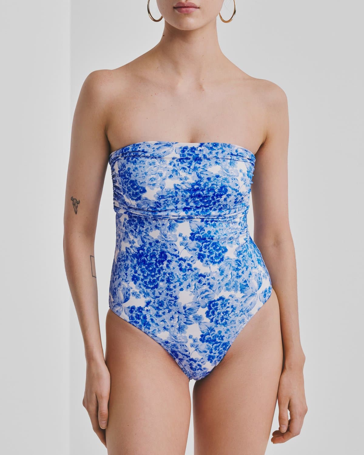 Bandeau Swimsuit, Azure Meadow. Image #2
