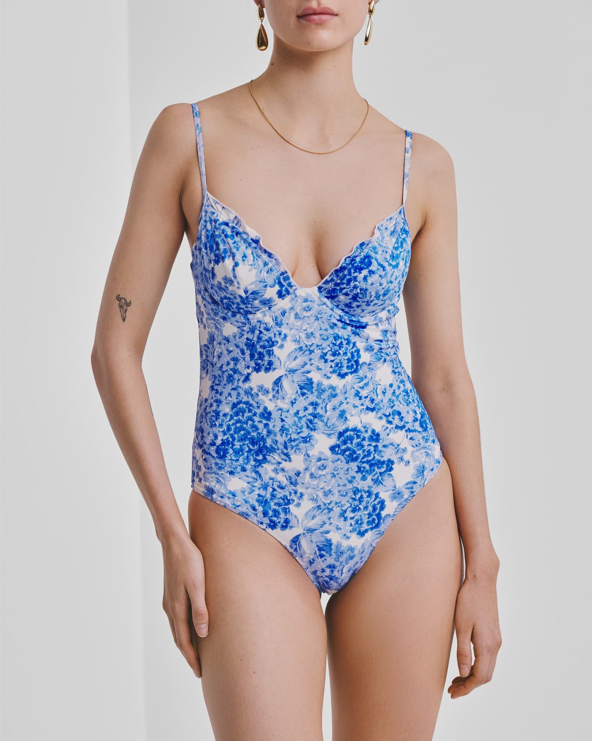 Balconette Swimsuit, Azure Meadow. Image #5