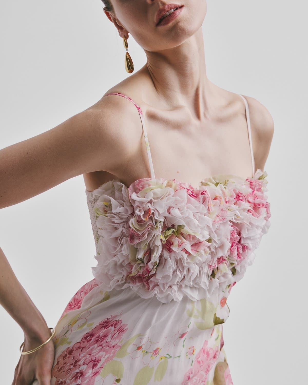 Organza Strap Dress, Cherry Bloom. Image #2