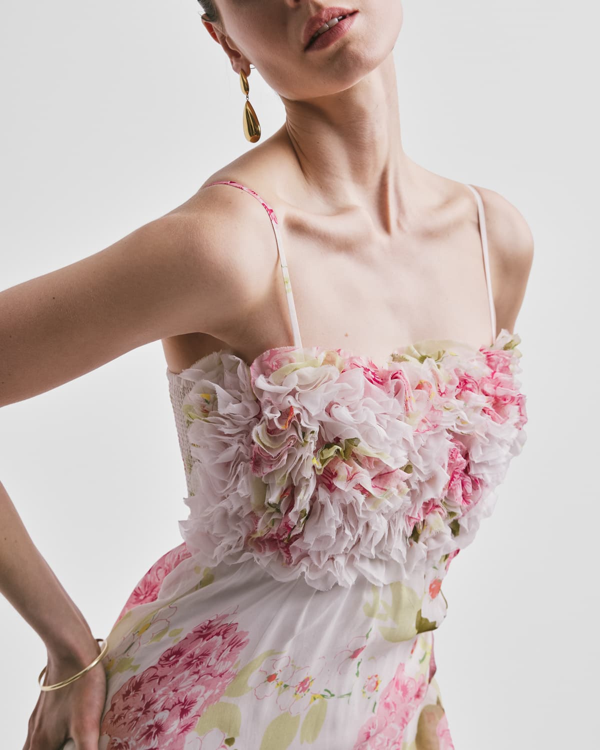 Organza Strap Dress, Cherry Bloom. Image #2