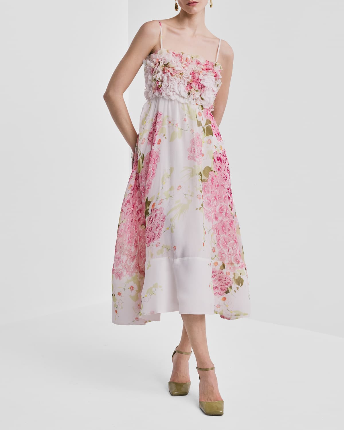 Organza Strap Dress, Cherry Bloom. Image #1