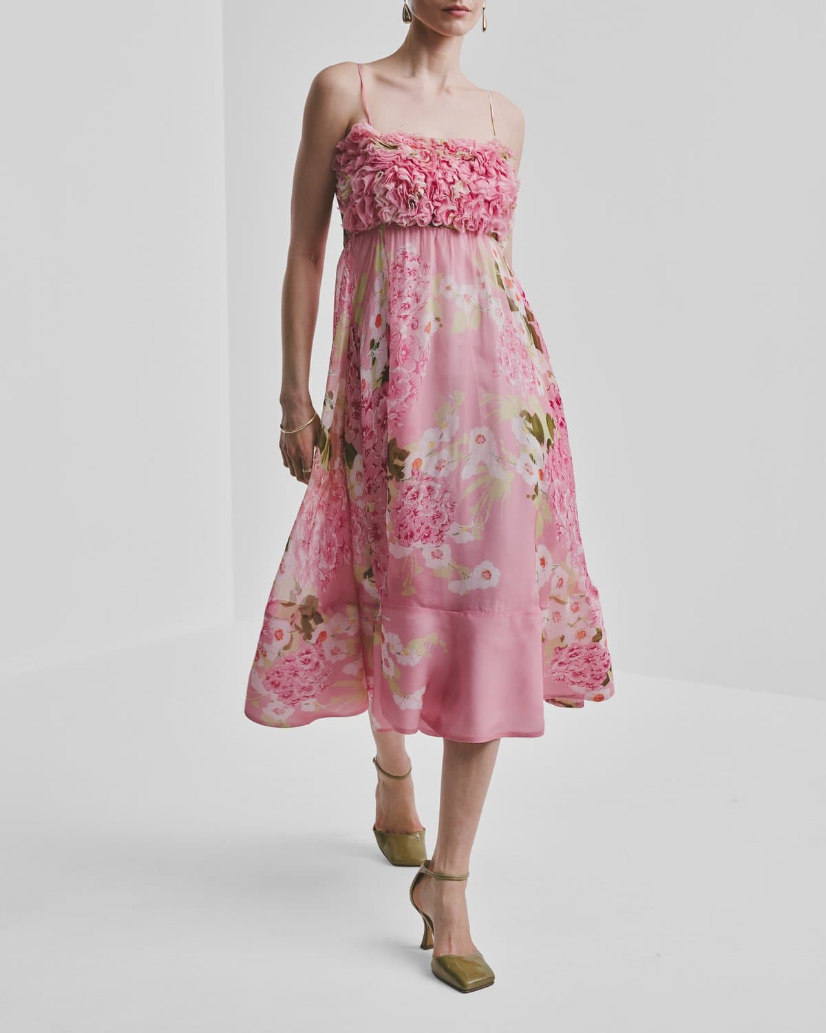 Organza Strap Dress, Cherry Blossom. Image #1