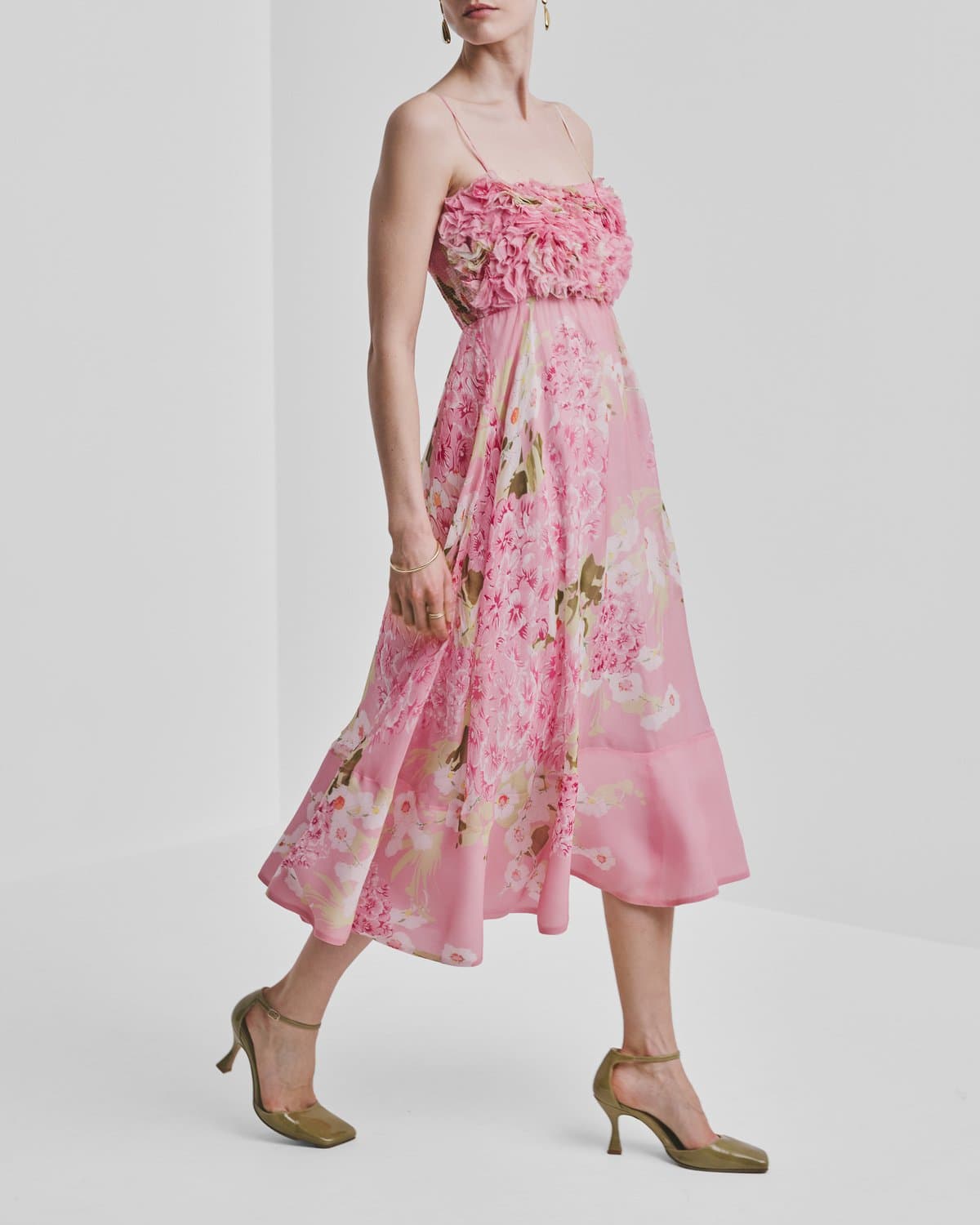 Organza Strap Dress, Cherry Blossom. Image #3