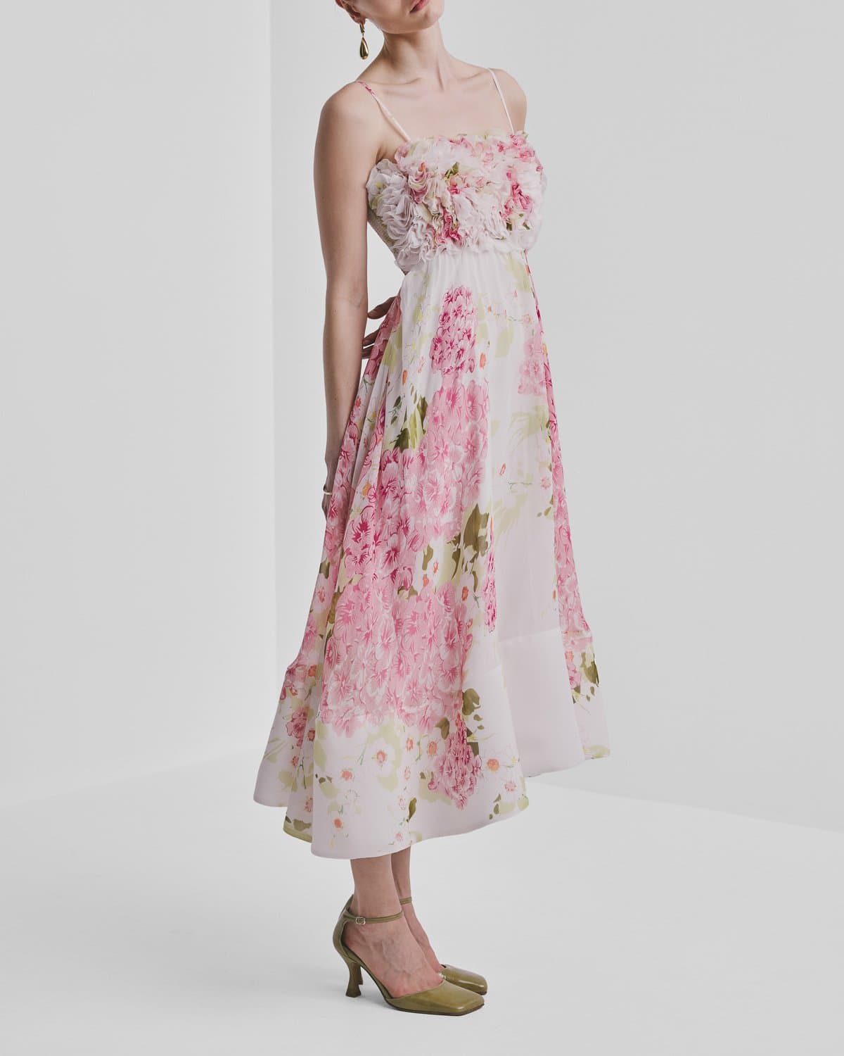 Organza Strap Dress, Cherry Bloom. Image #3