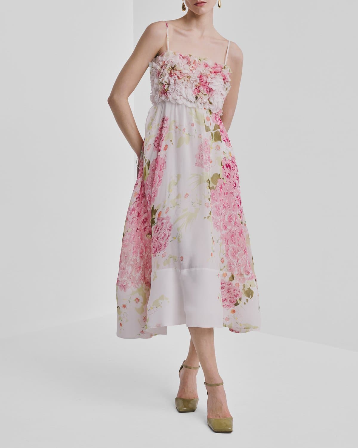 Organza Strap Dress, Cherry Bloom. Image #1