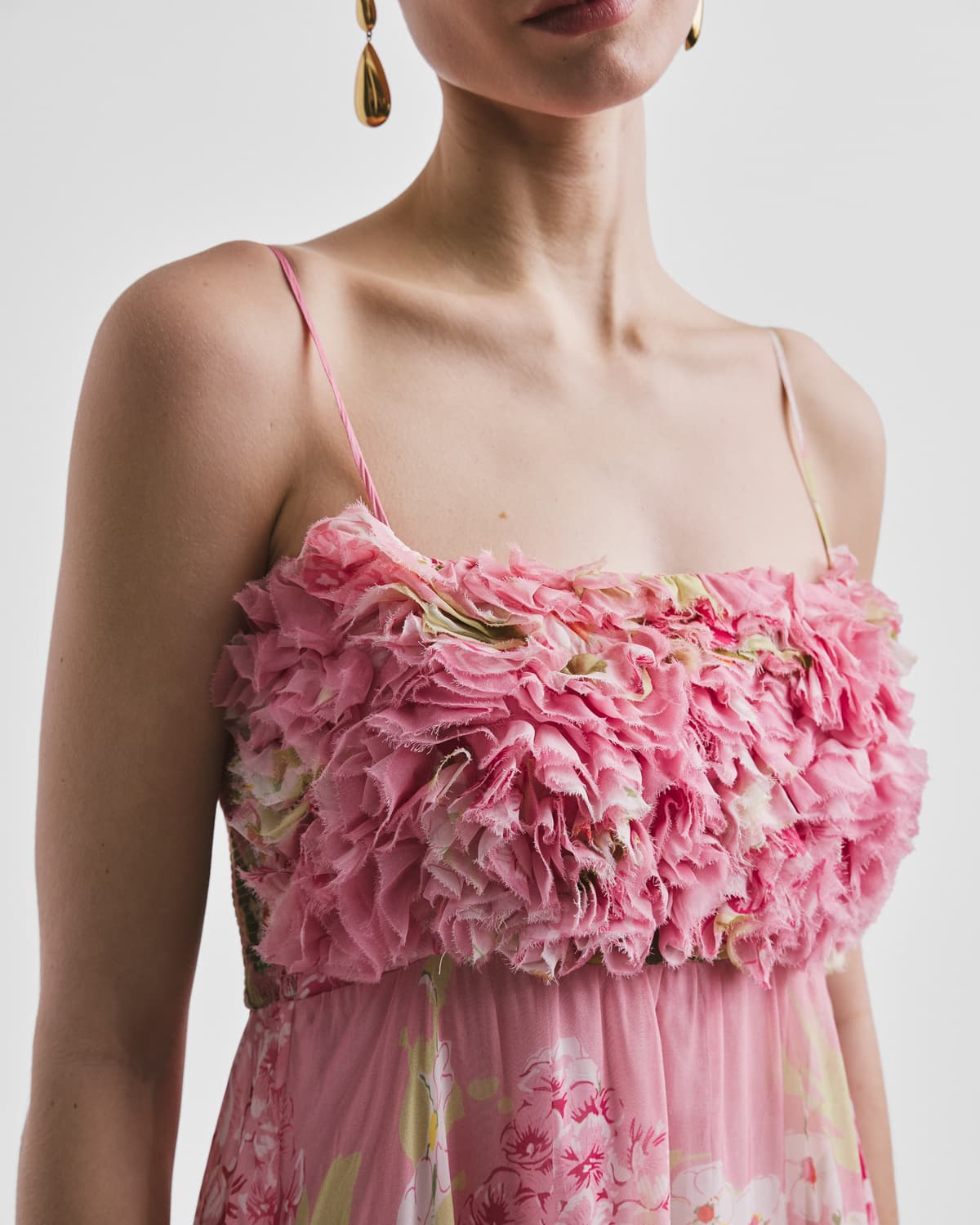 Organza Strap Dress, Cherry Blossom. Image #3