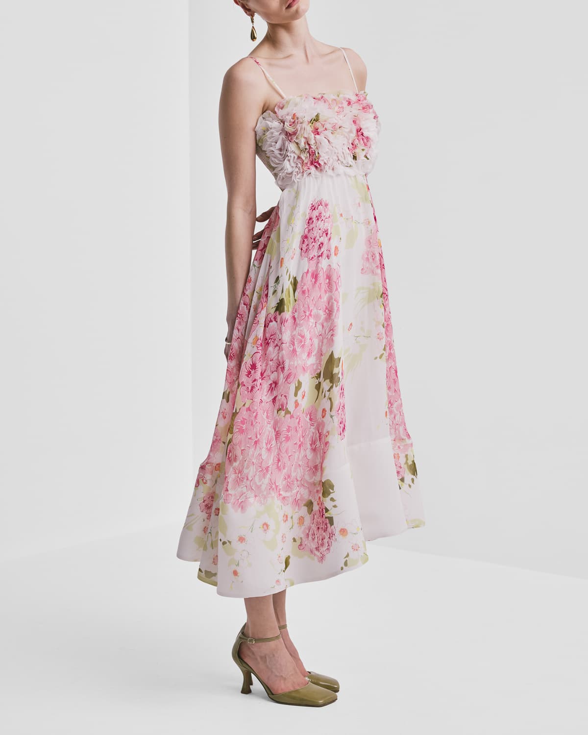 Organza Strap Dress, Cherry Bloom. Image #3
