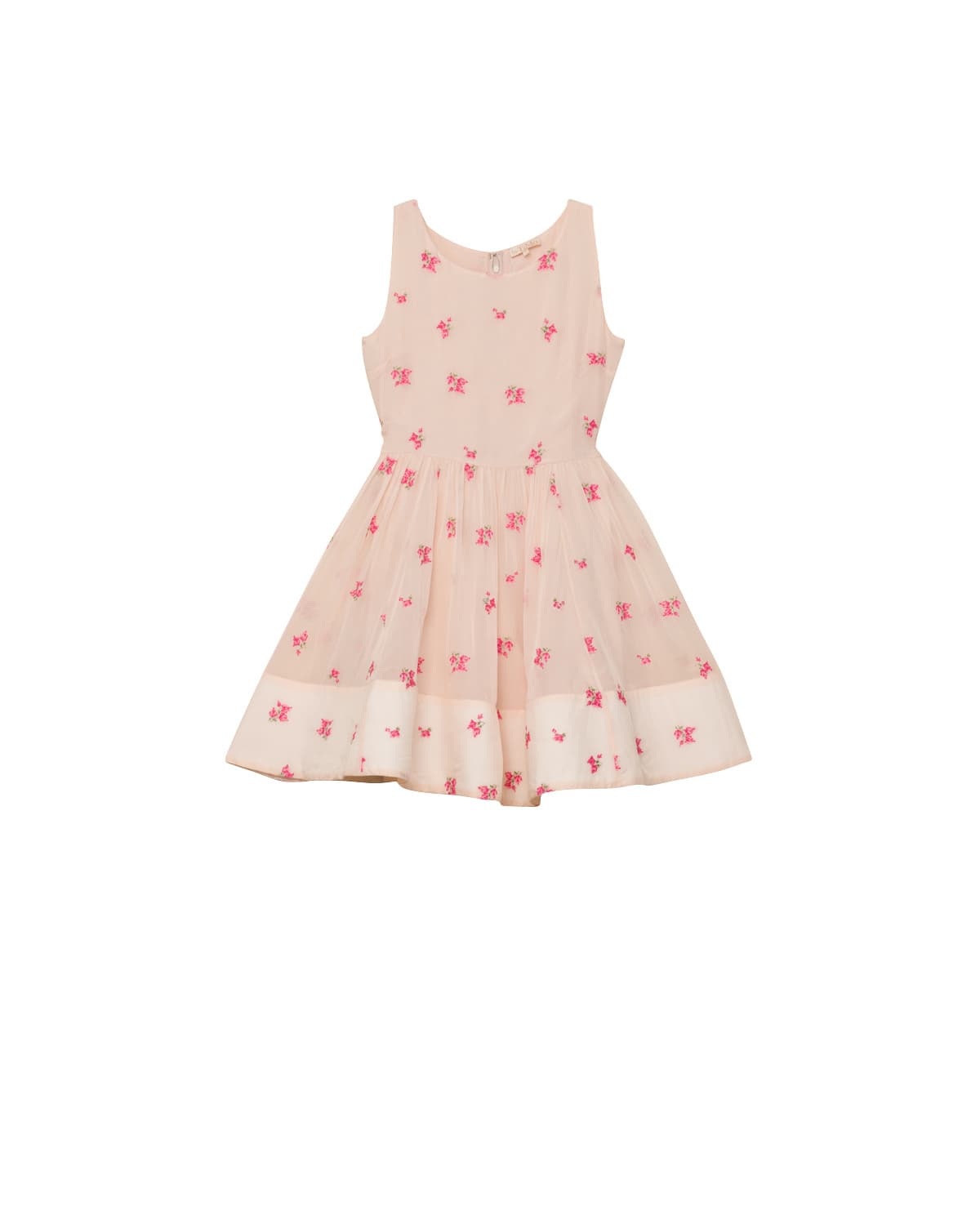 Organza Shift Dress, Embroidery Pink. Image #5