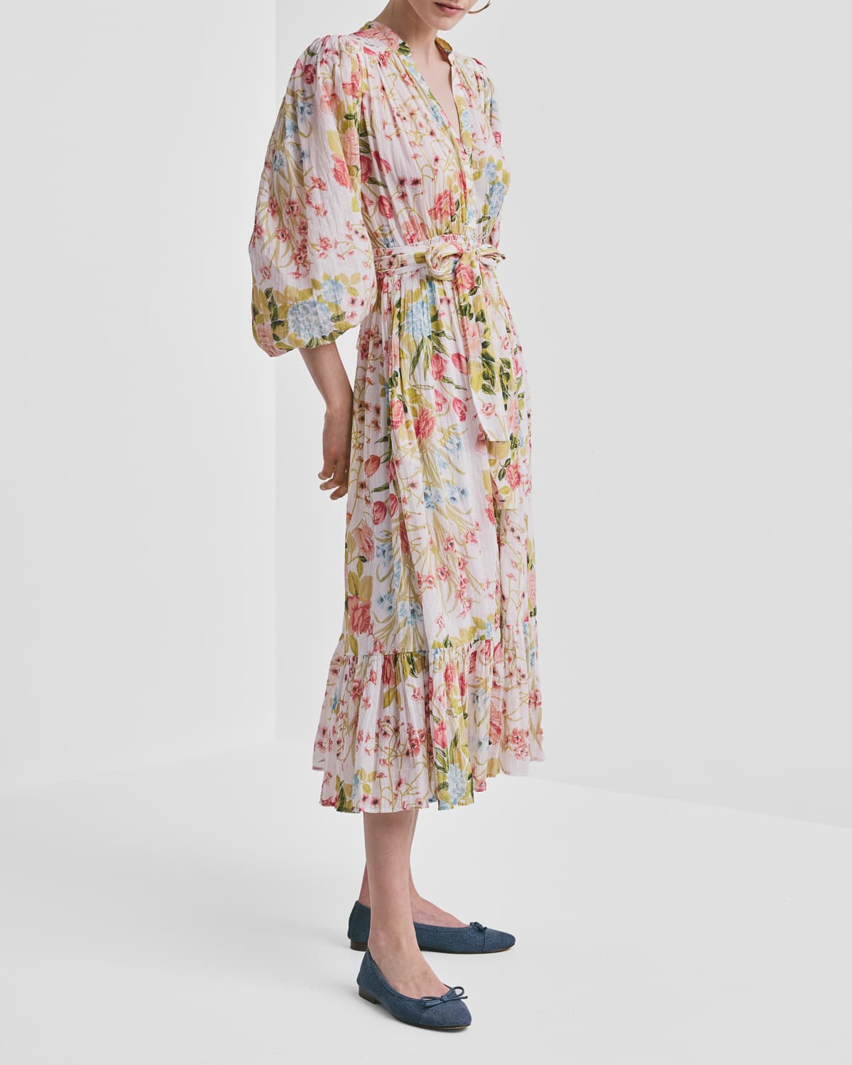 Bohemian Belt Dress, Flower Field. Image #1