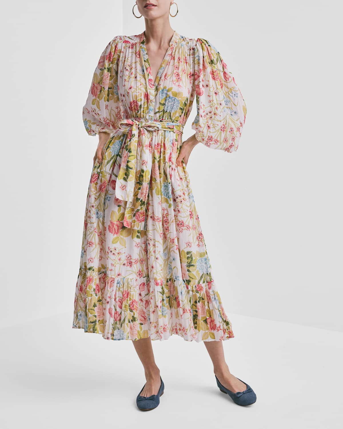 Bohemian Belt Dress, Flower Field. Image #2