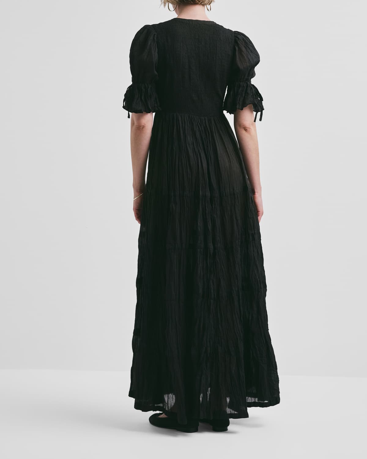 Bohemian Relaxed Dress, Black. Image #6