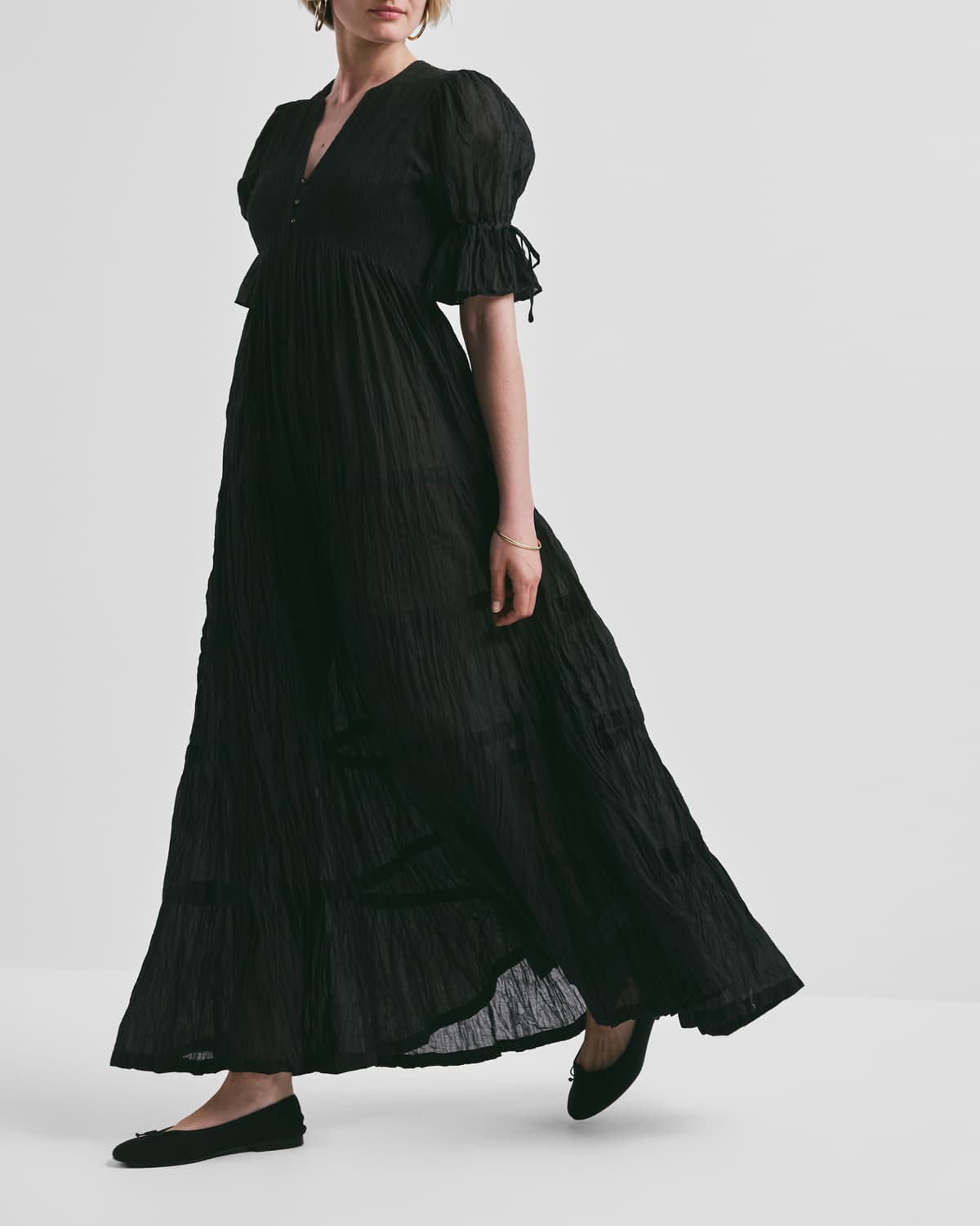 Bohemian Relaxed Dress, Black. Image #3