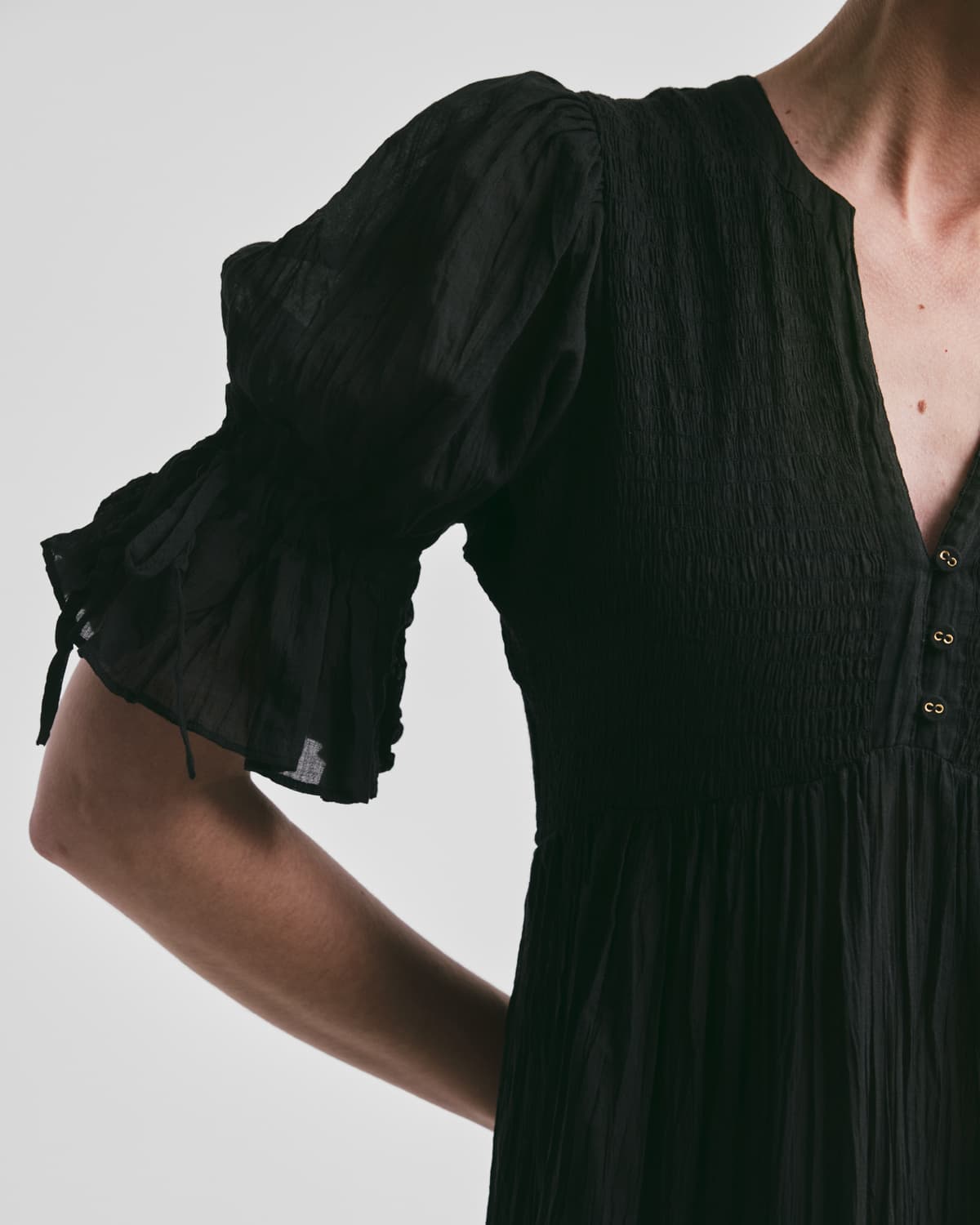 Bohemian Relaxed Dress, Black. Image #4