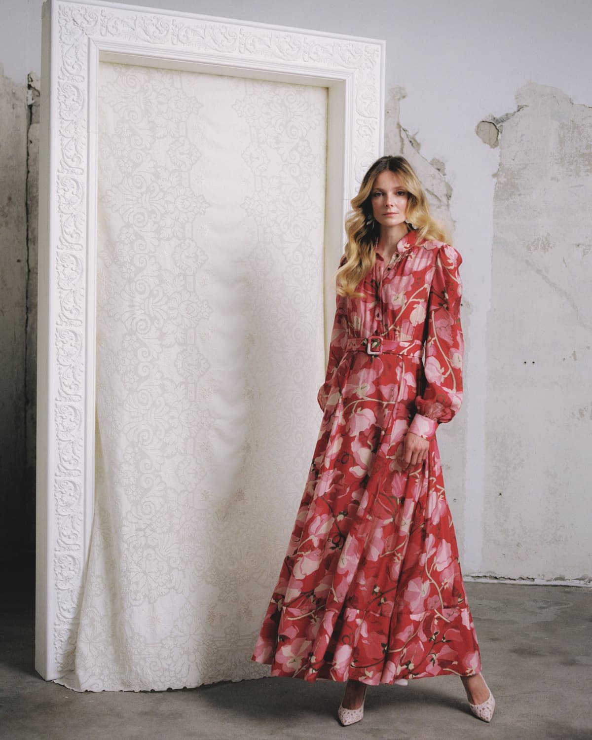 Viscose Belt Dress, Amour. Image #2