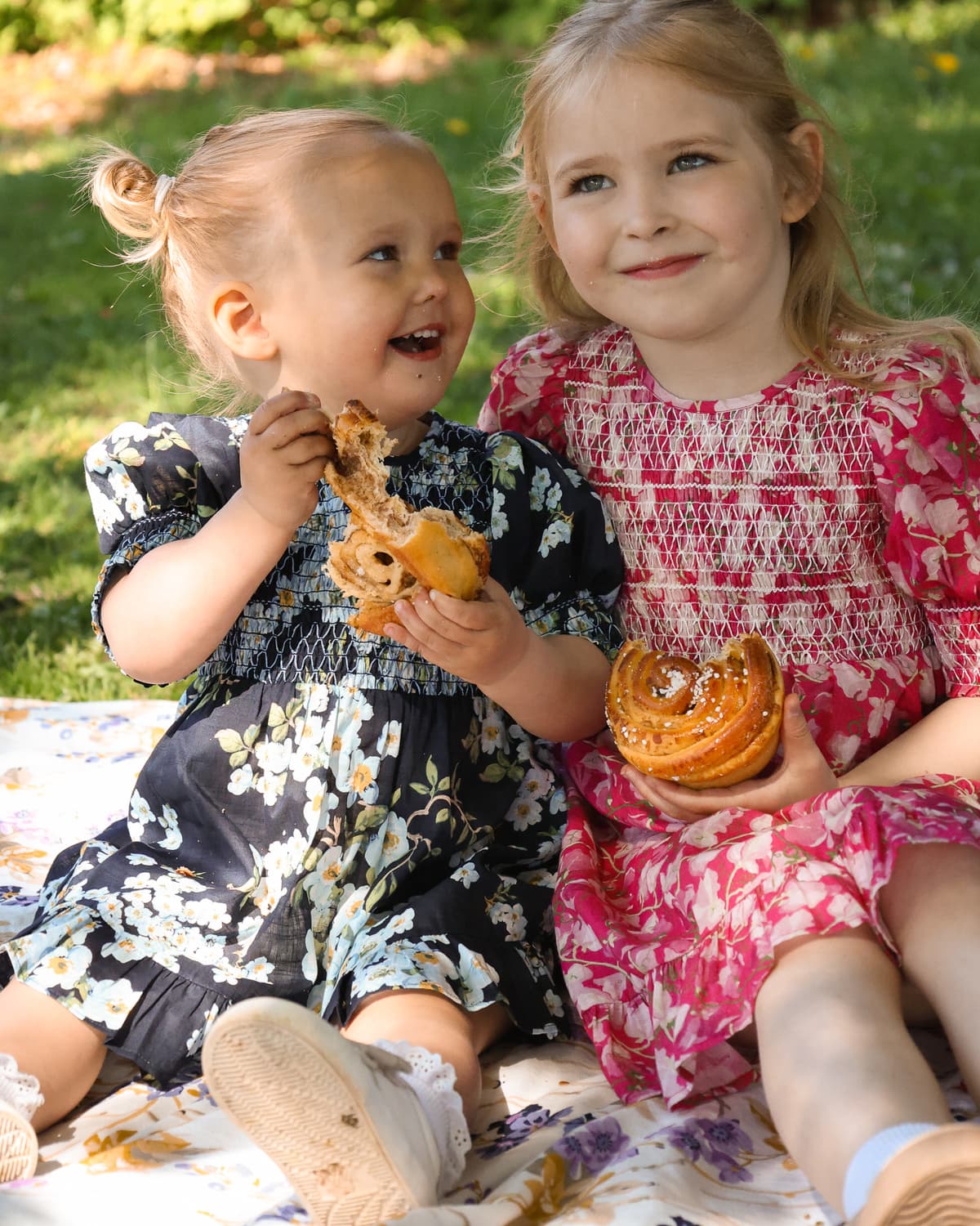 Cotton Slub Smocking Dress, Poppy Meadow. Image #2
