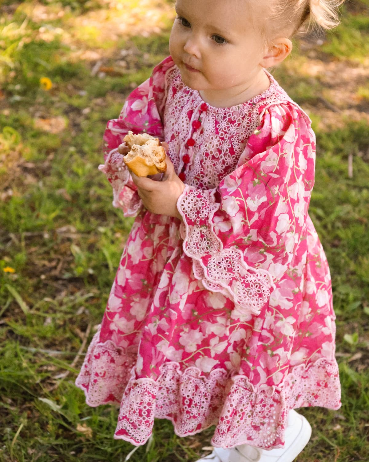 Cotton Slub Shift Dress, Poppy Meadow. Image #4