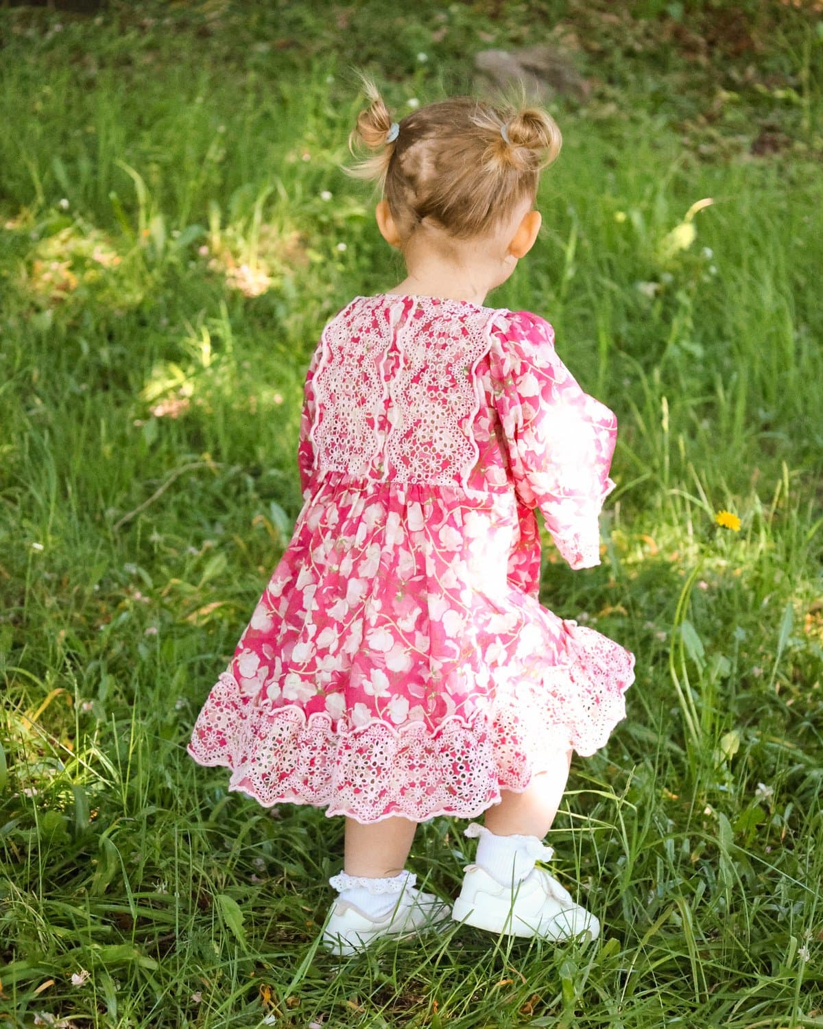 Cotton Slub Shift Dress, Poppy Meadow. Image #3