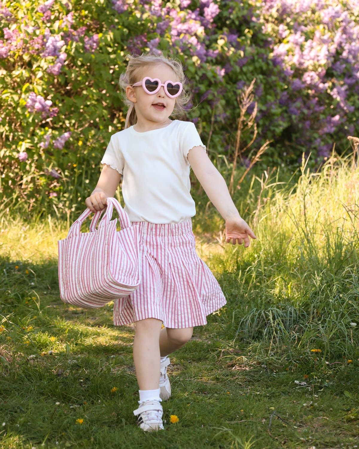 Seersucker Skirt, Pink Stripe. Image #1