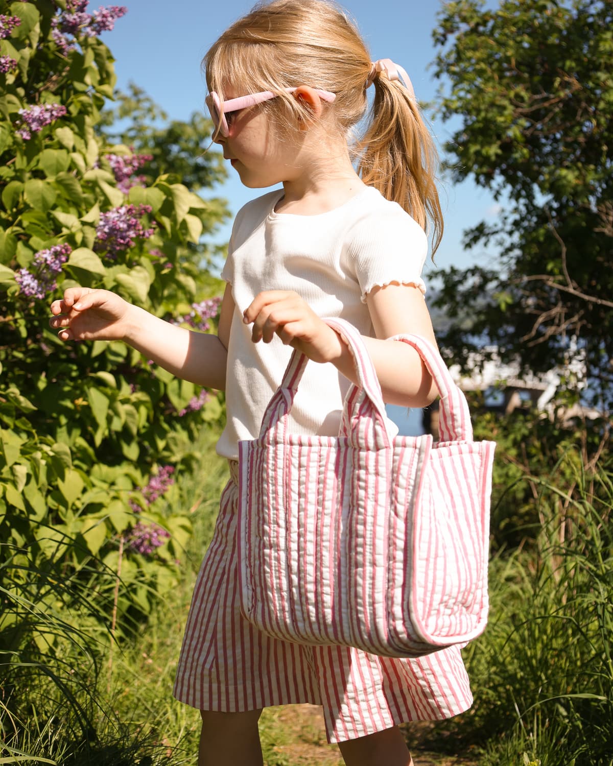 Seersucker Skirt, Pink Stripe. Image #5