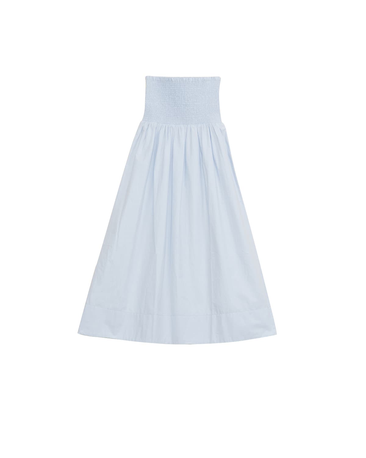 Poplin Bandeau Dress, Light Blue. Image #5