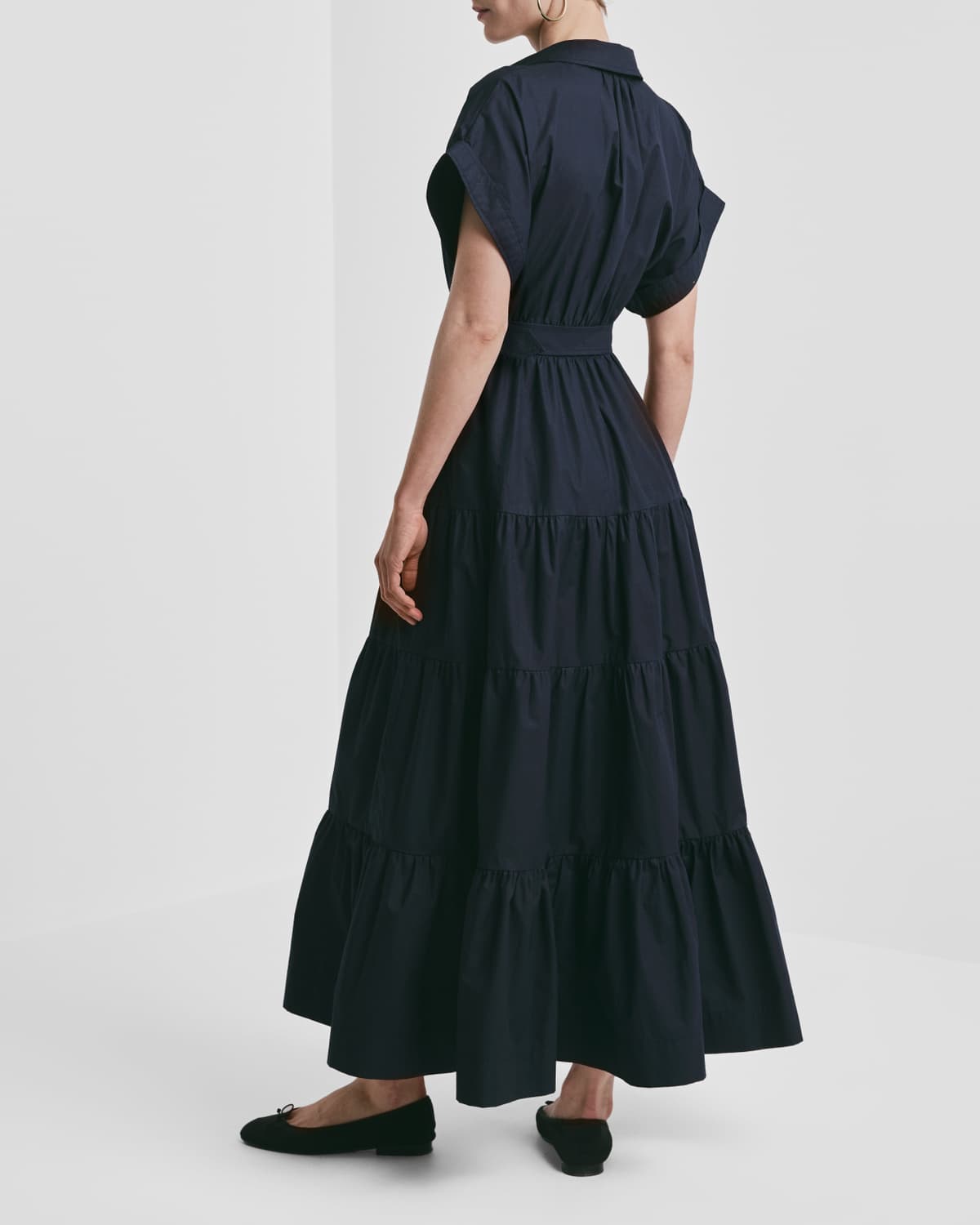 Poplin Shirt Dress, Navy. Image #4