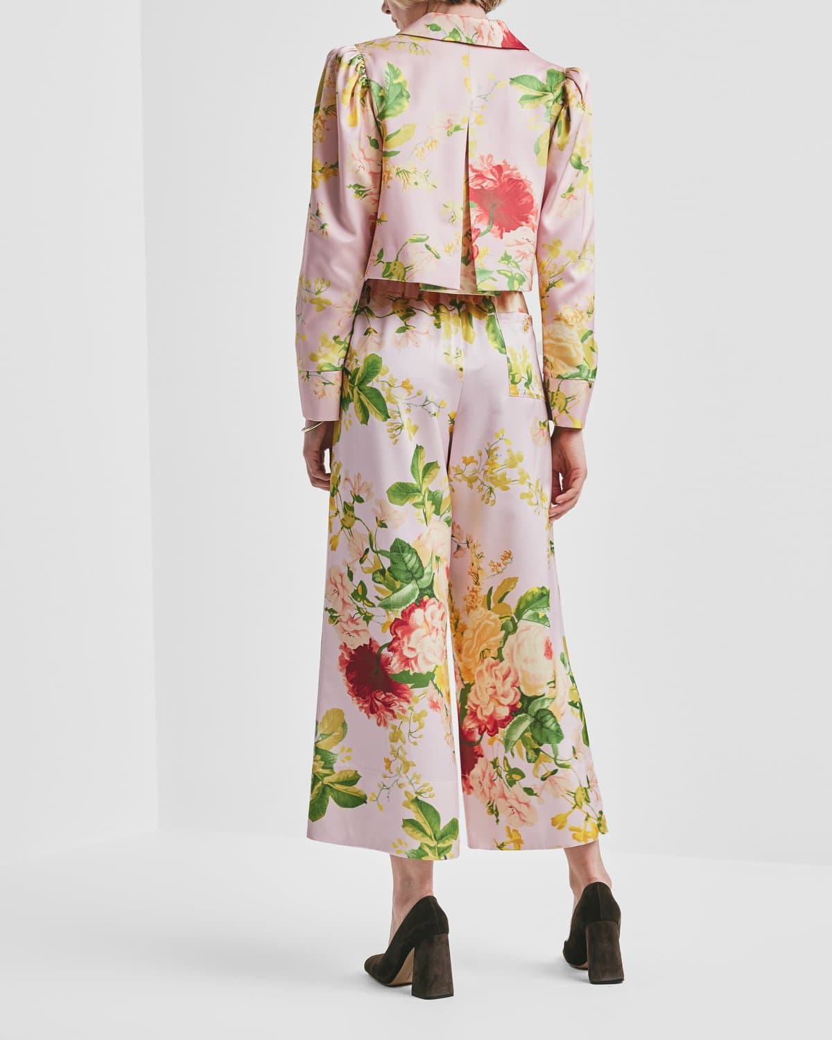 Tailored Satin Trousers, Pink Blossom. Image #3