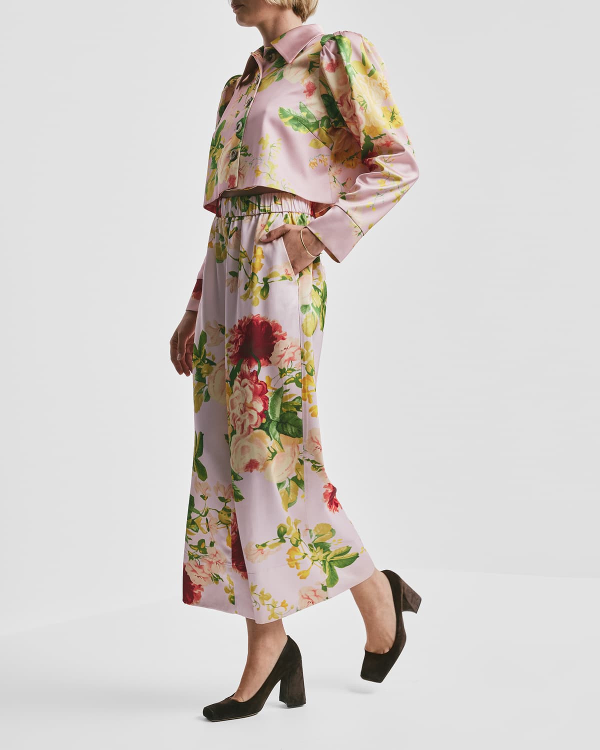Tailored Satin Jacket, Pink Blossom. Image #4