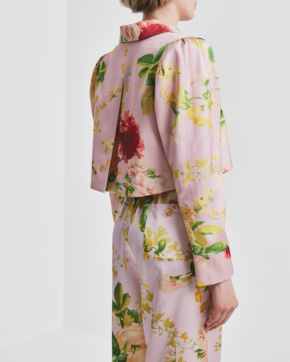 Tailored Satin Jacket, Pink Blossom. Image #2