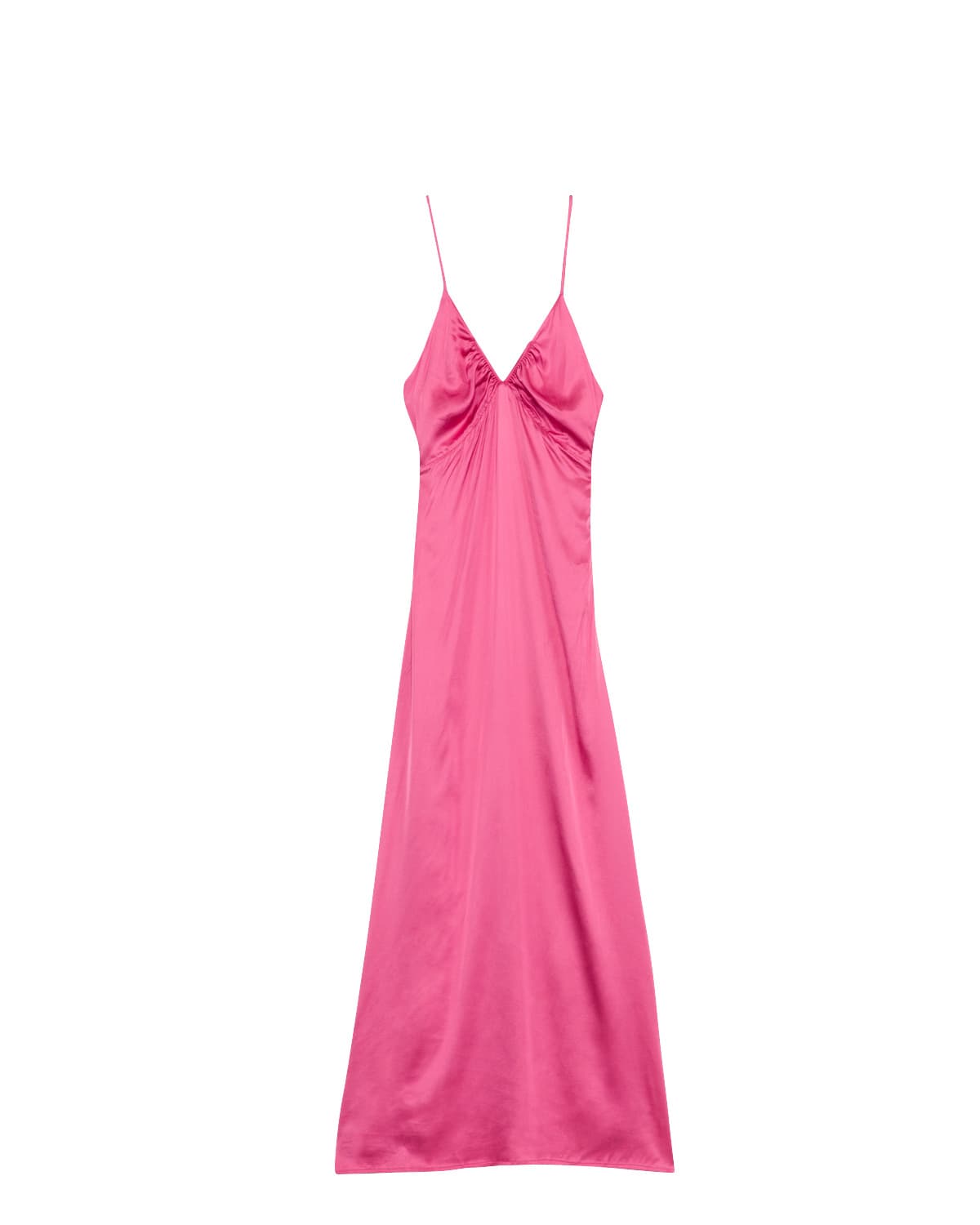 Tailored Satin Strap Dress, Raspberry. Image #4