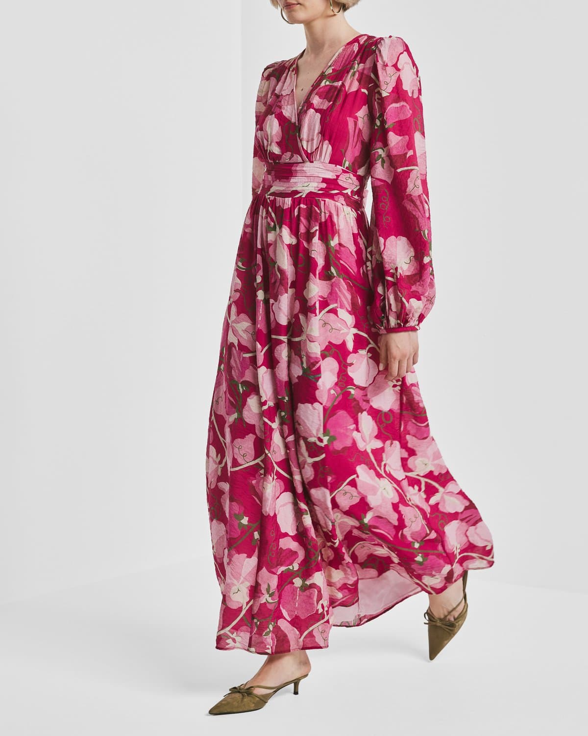 Viscose V-Neck Dress, Amour. Image #2