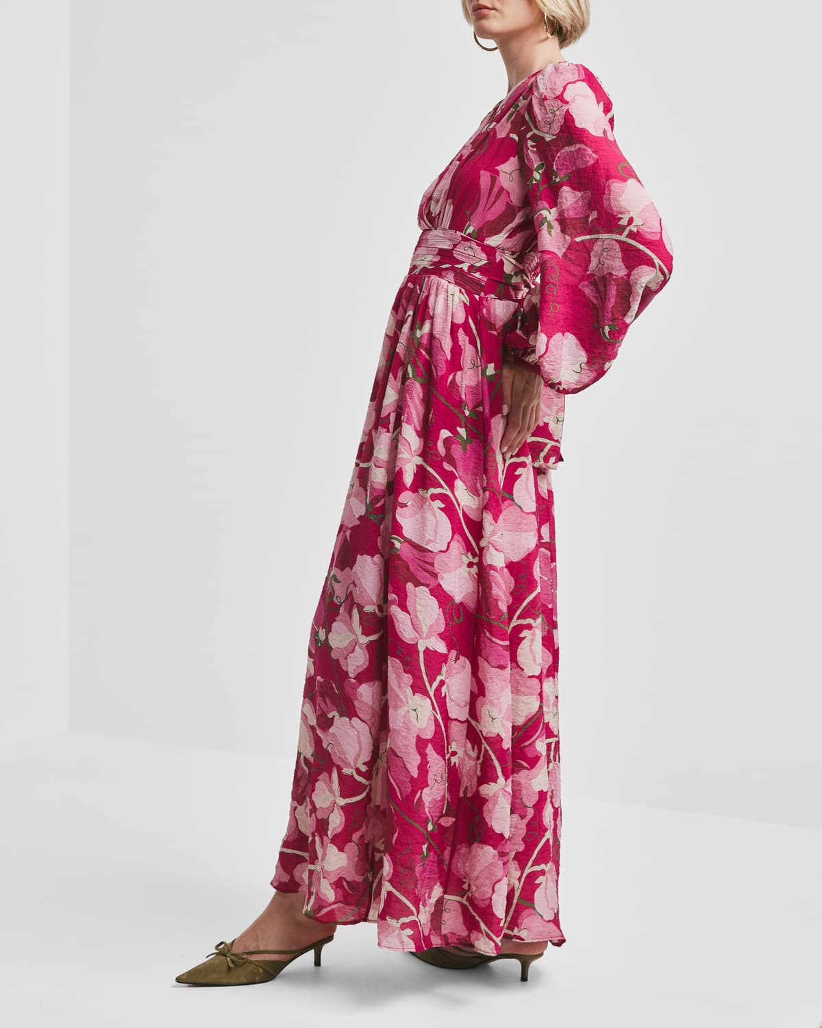 Viscose V-Neck Dress, Amour. Image #3