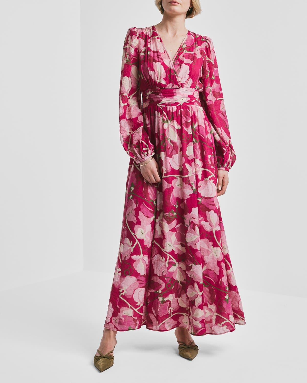 Viscose V-Neck Dress, Amour. Image #1
