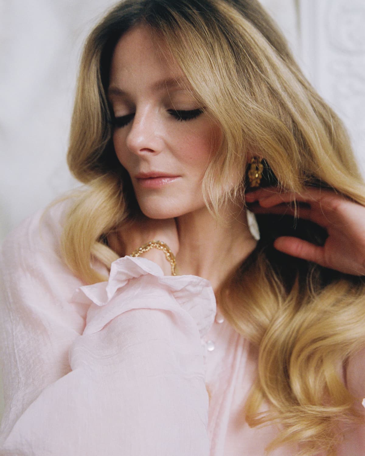 Viscose Flared Blouse, Pink. Image #4
