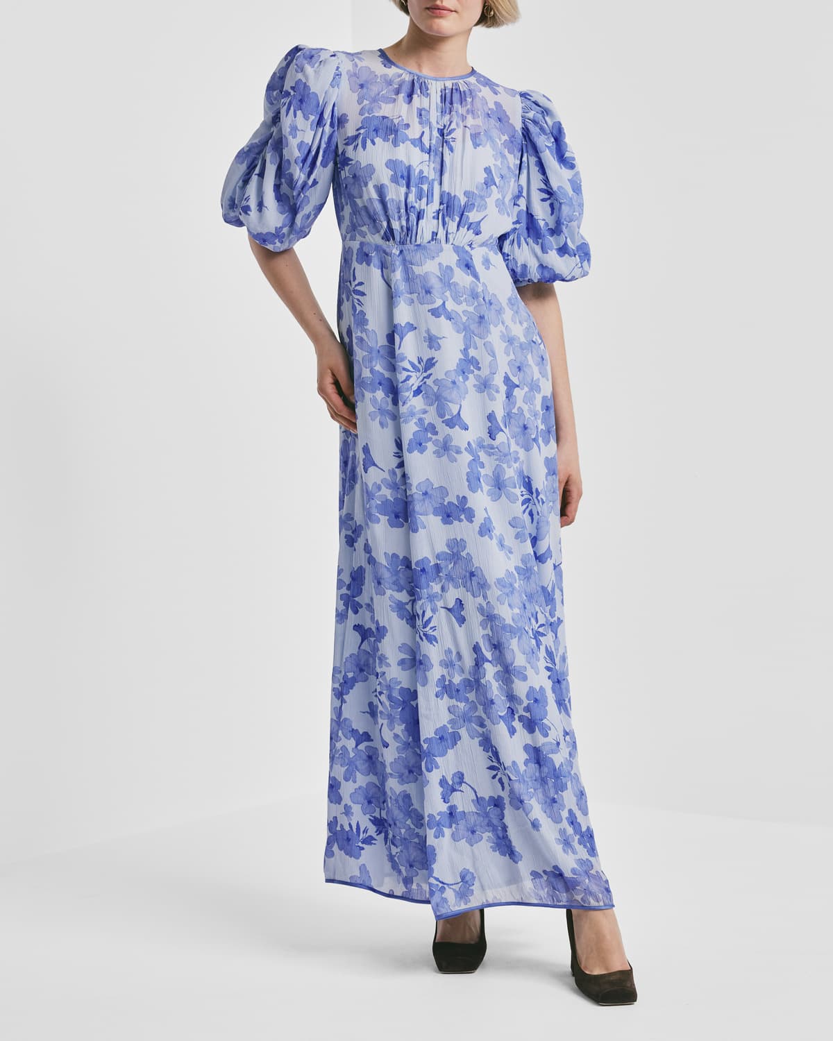 Chiffon Maxi Dress, Skye Blue. Image #1
