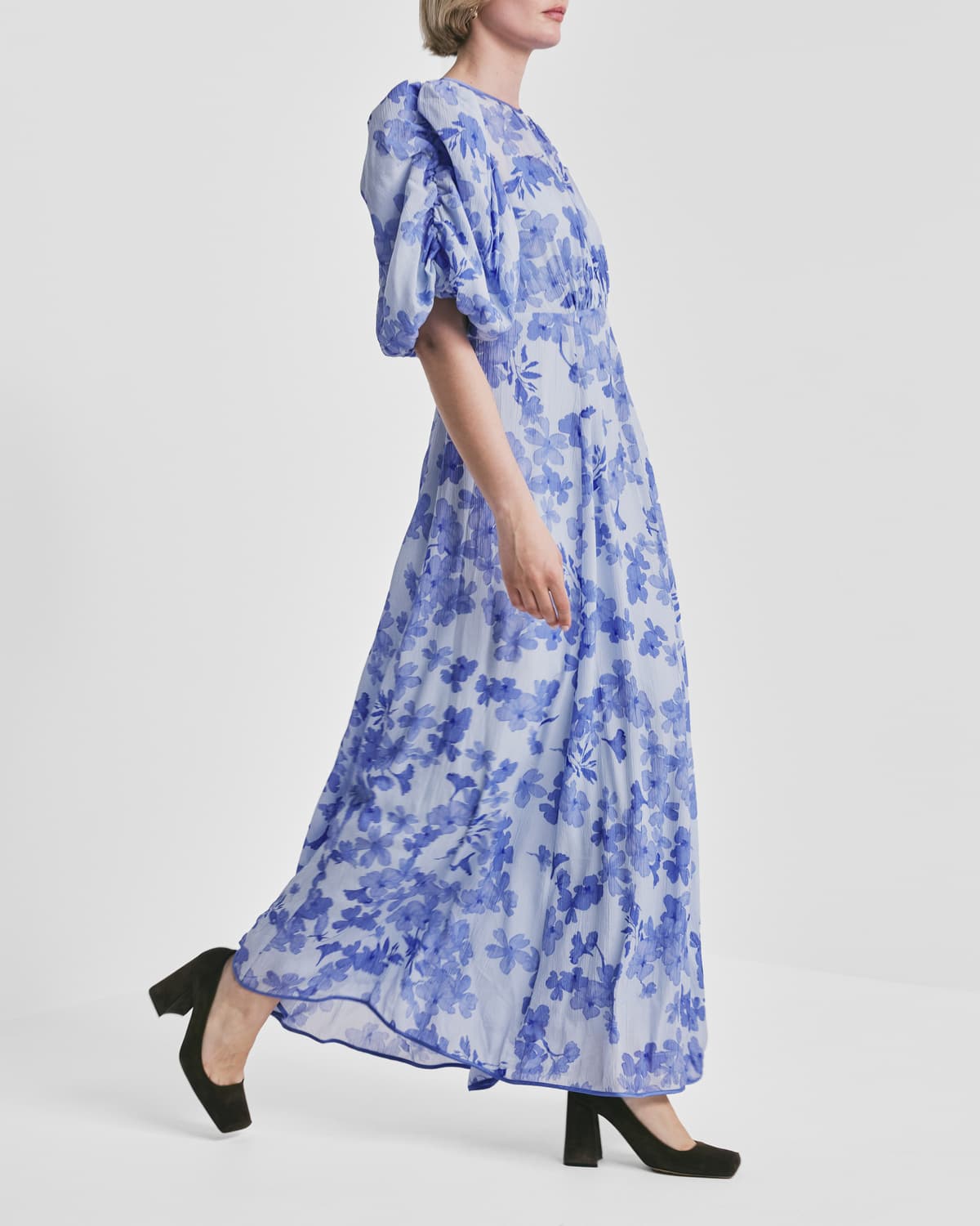 Chiffon Maxi Dress, Skye Blue. Image #2