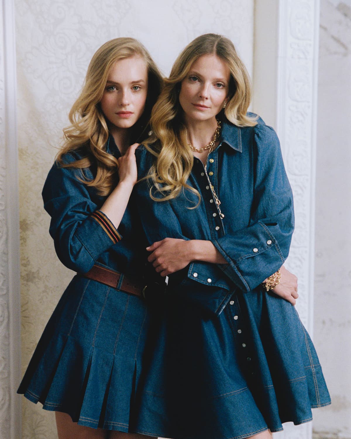Denim Mini Dress, French Blue. Image #1