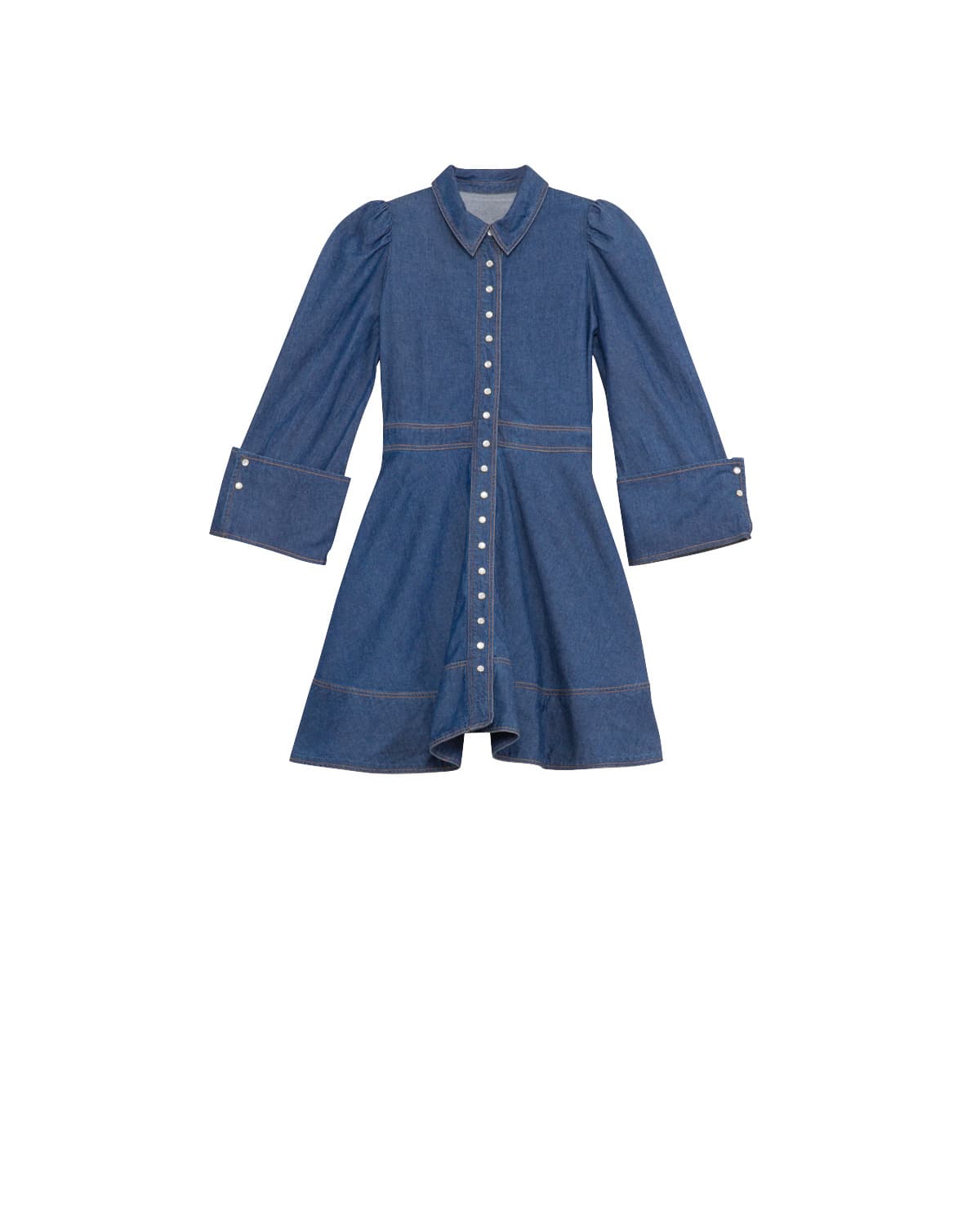 Denim Mini Dress, French Blue. Image #6