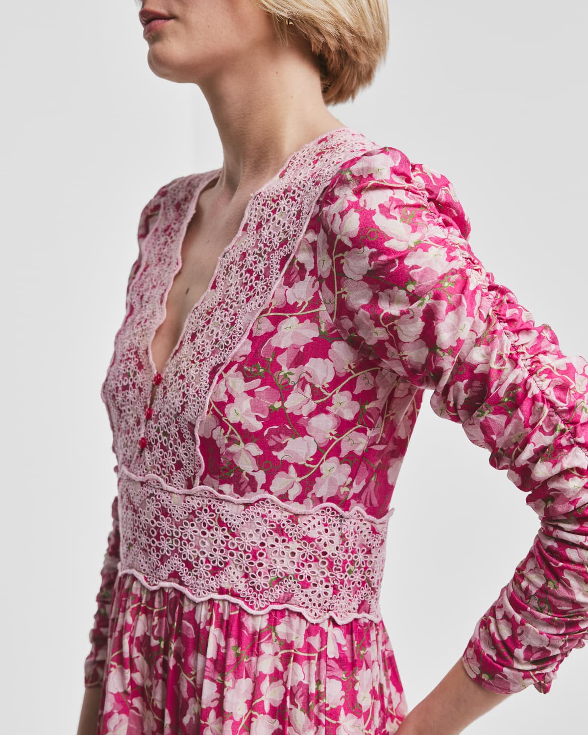 Cotton Slub Gown, Poppy Meadow. Image #3