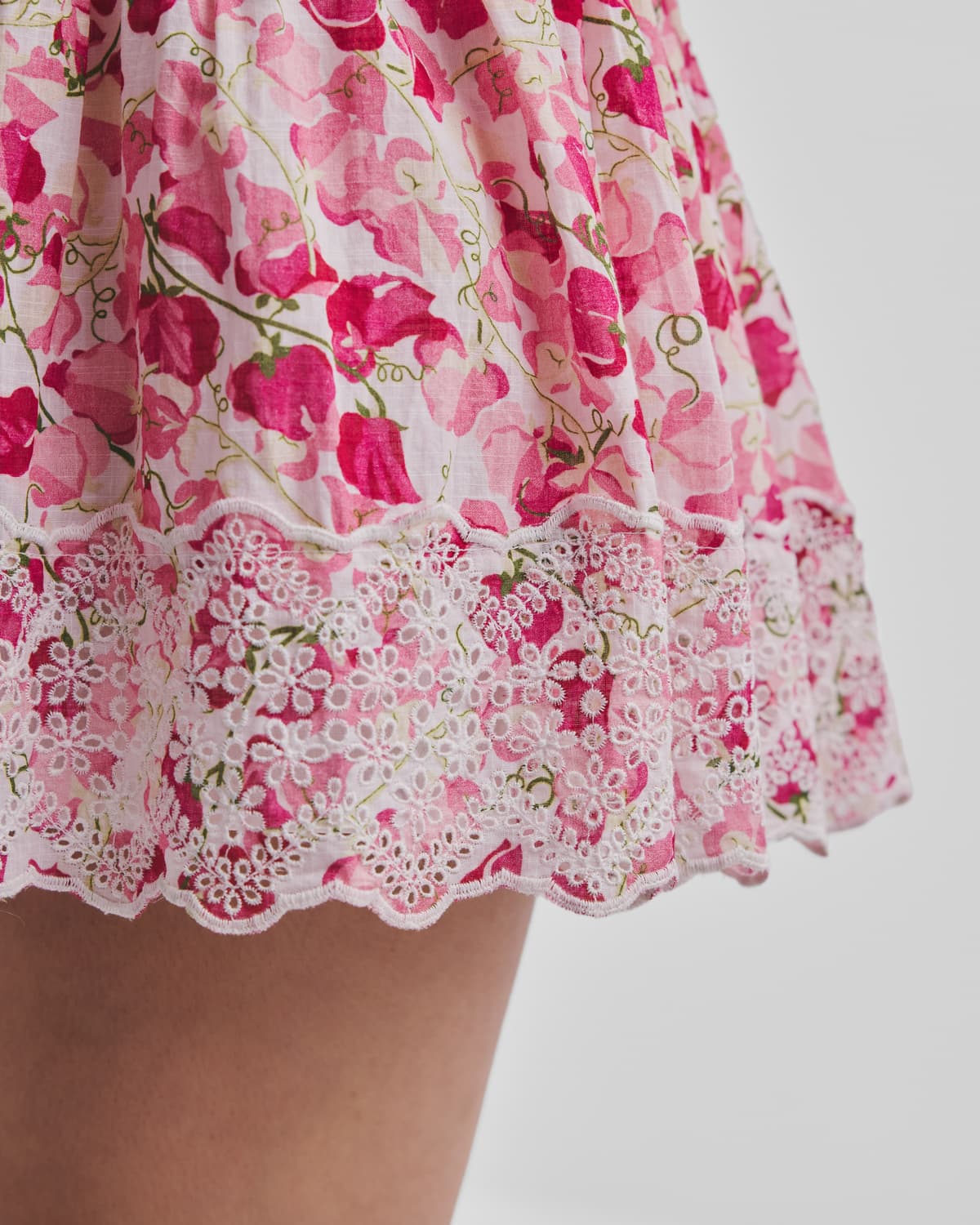 Cotton Slub Mini Skirt, Poppy Field. Image #2