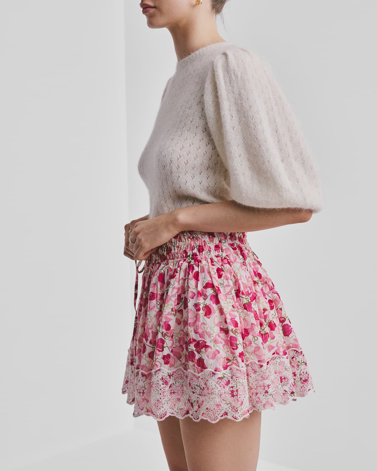 Cotton Slub Mini Skirt, Poppy Field. Image #3