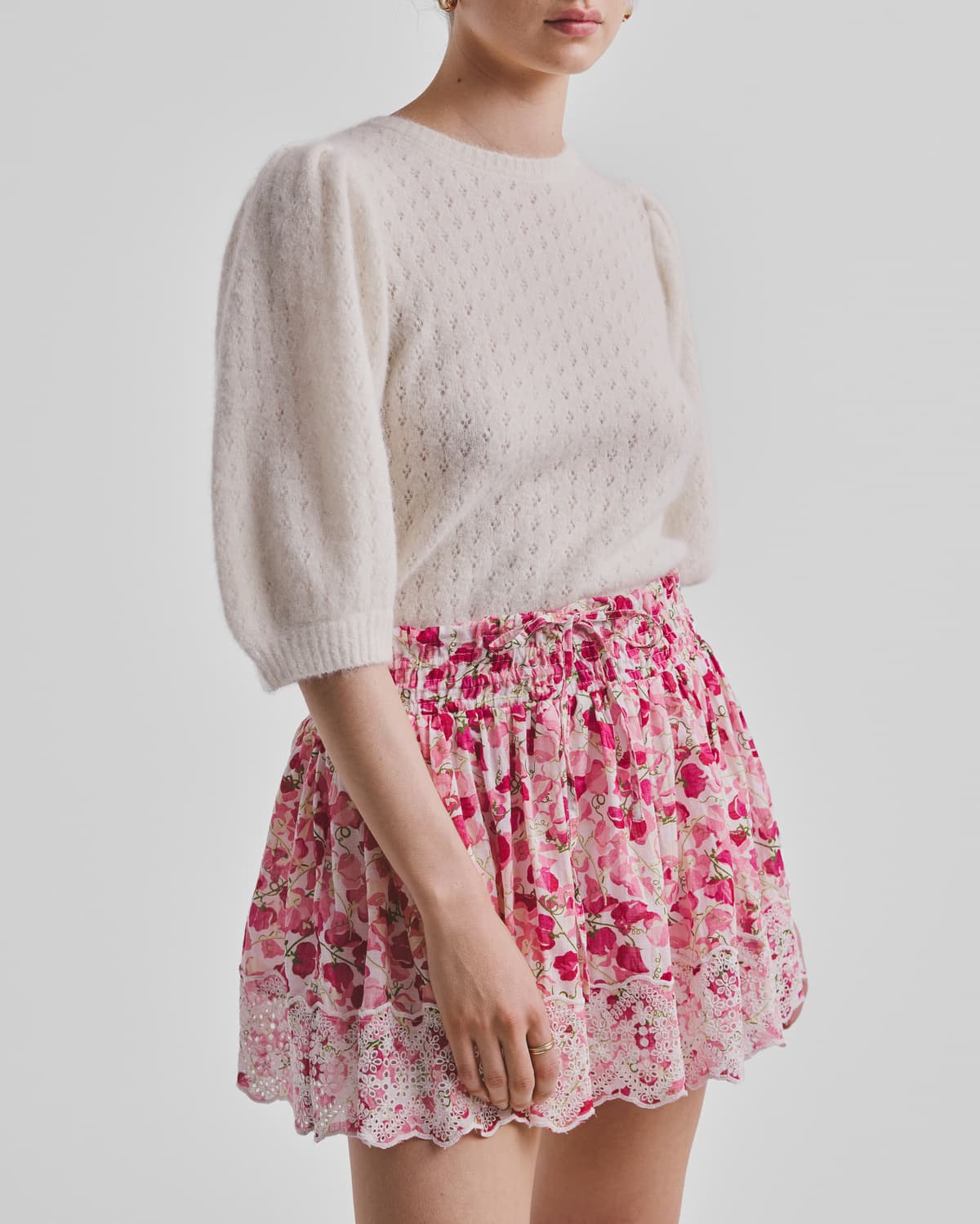 Cotton Slub Mini Skirt, Poppy Field. Image #4
