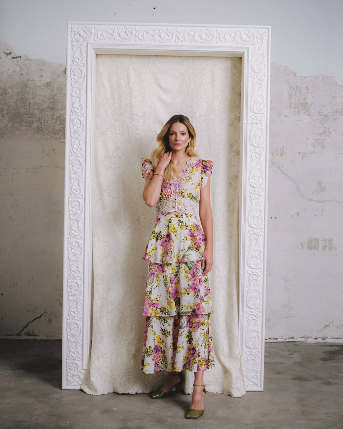 Cotton Slub Flounce Skirt, Purple Breeze. Image #1