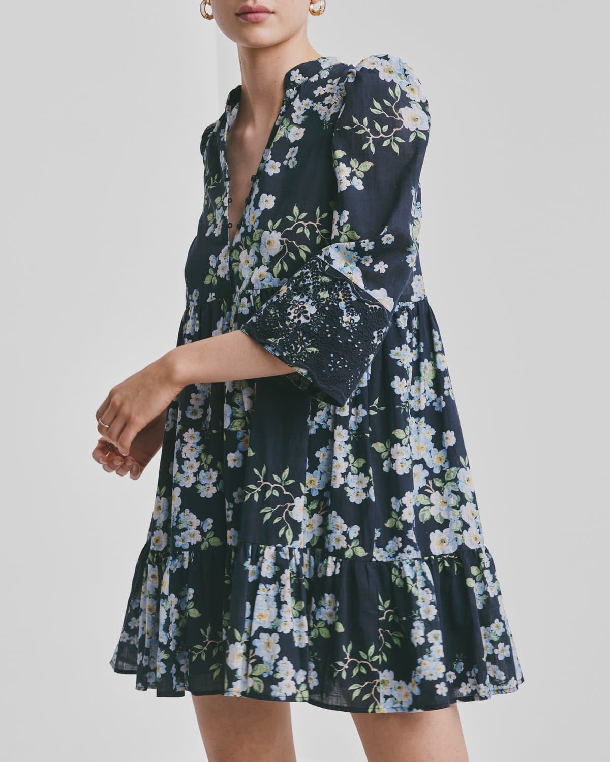 Cotton Slub Tunic Dress, Cherry Blossom. Image #2