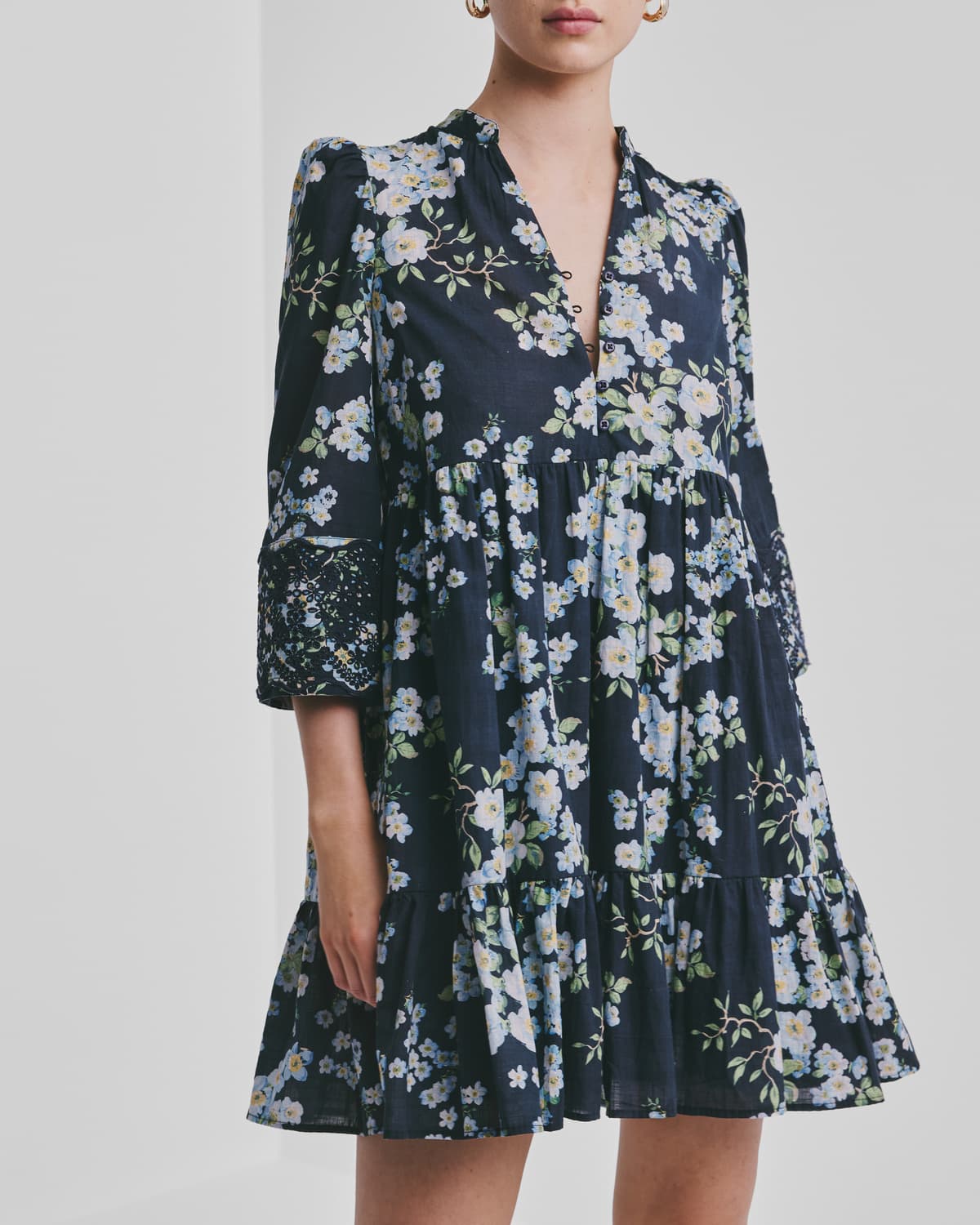 Cotton Slub Tunic Dress, Cherry Blossom. Image #1