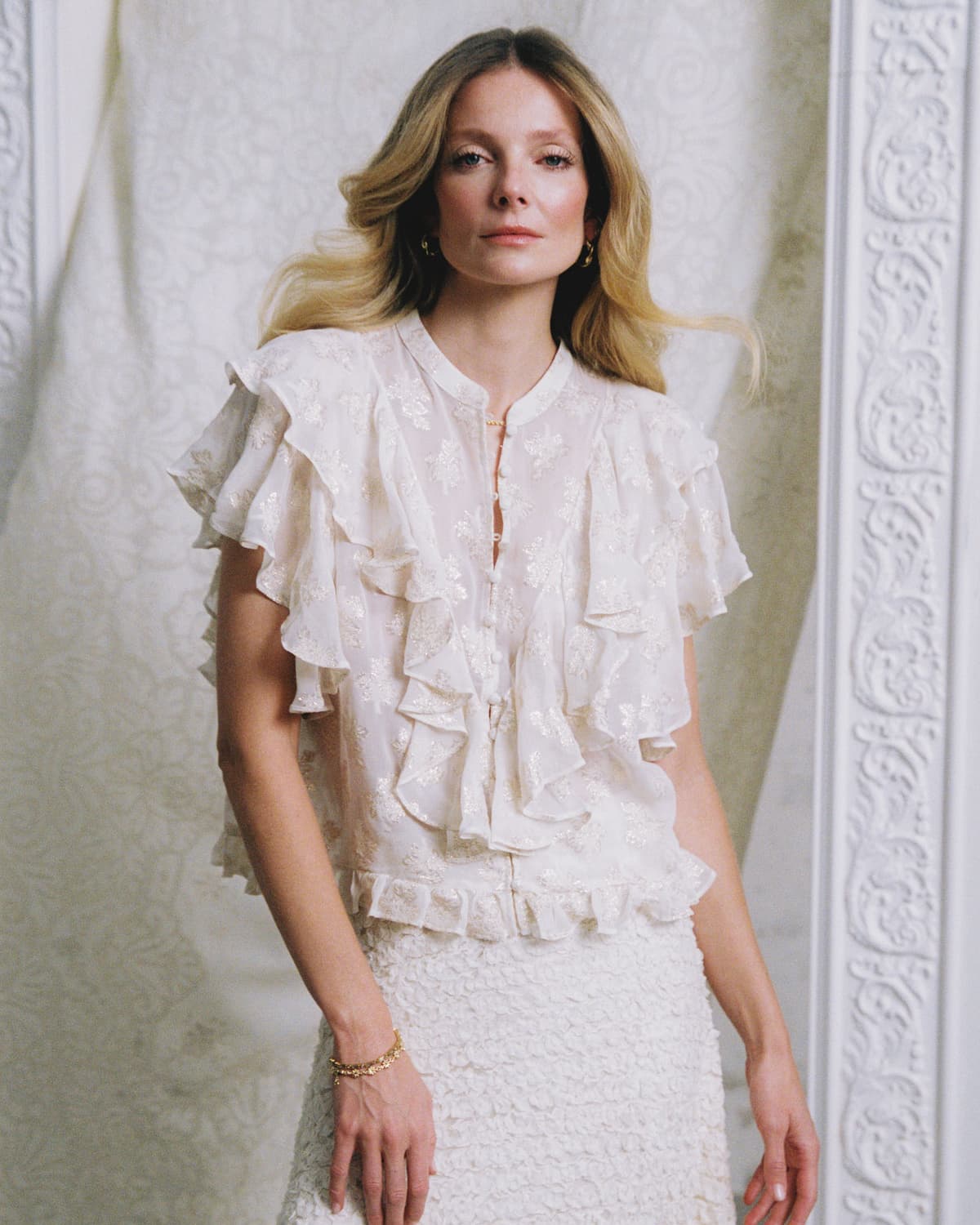 Georgette Top, Off White. Image #1