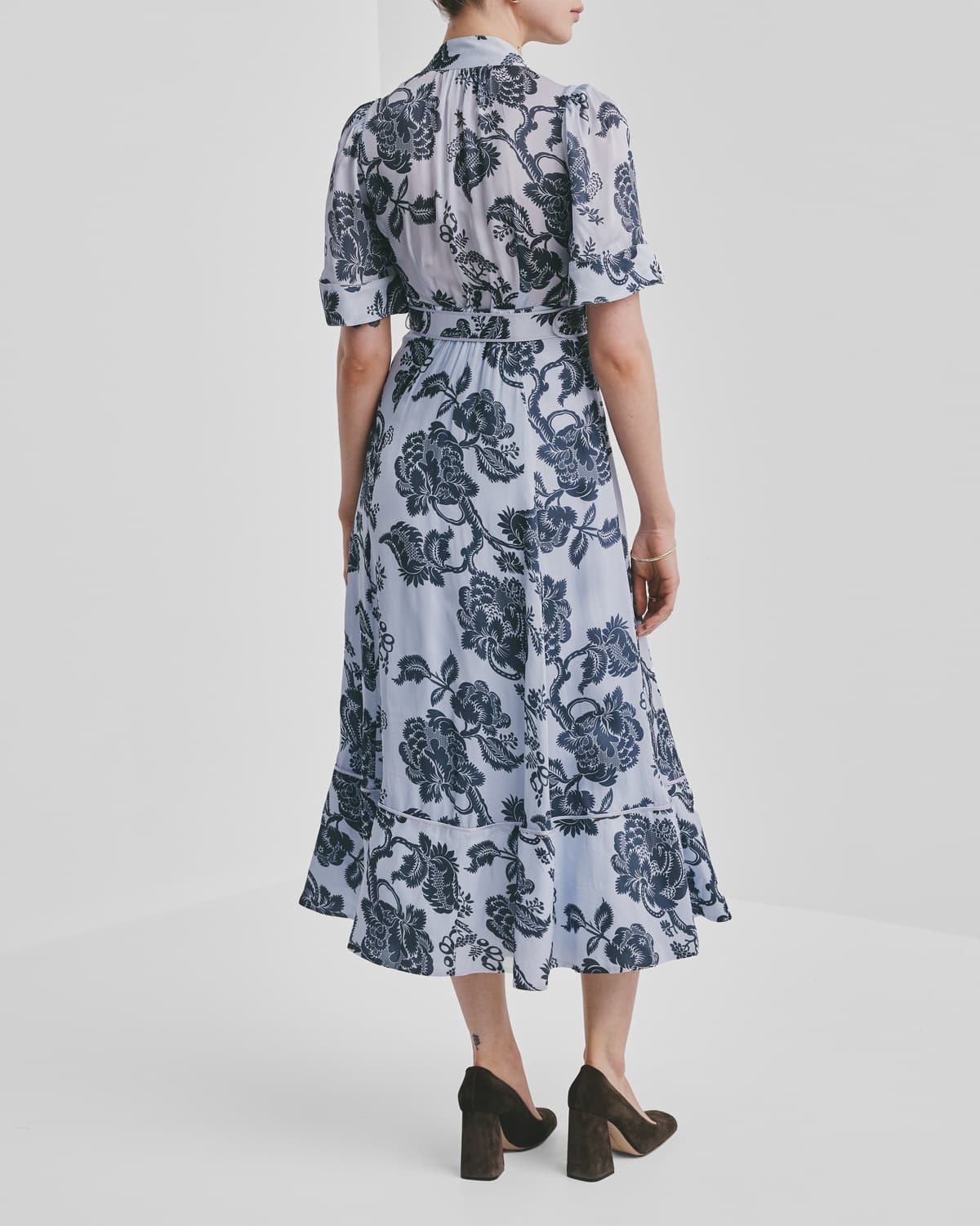 Organza Midi Dress, Blue Bouquet. Image #5