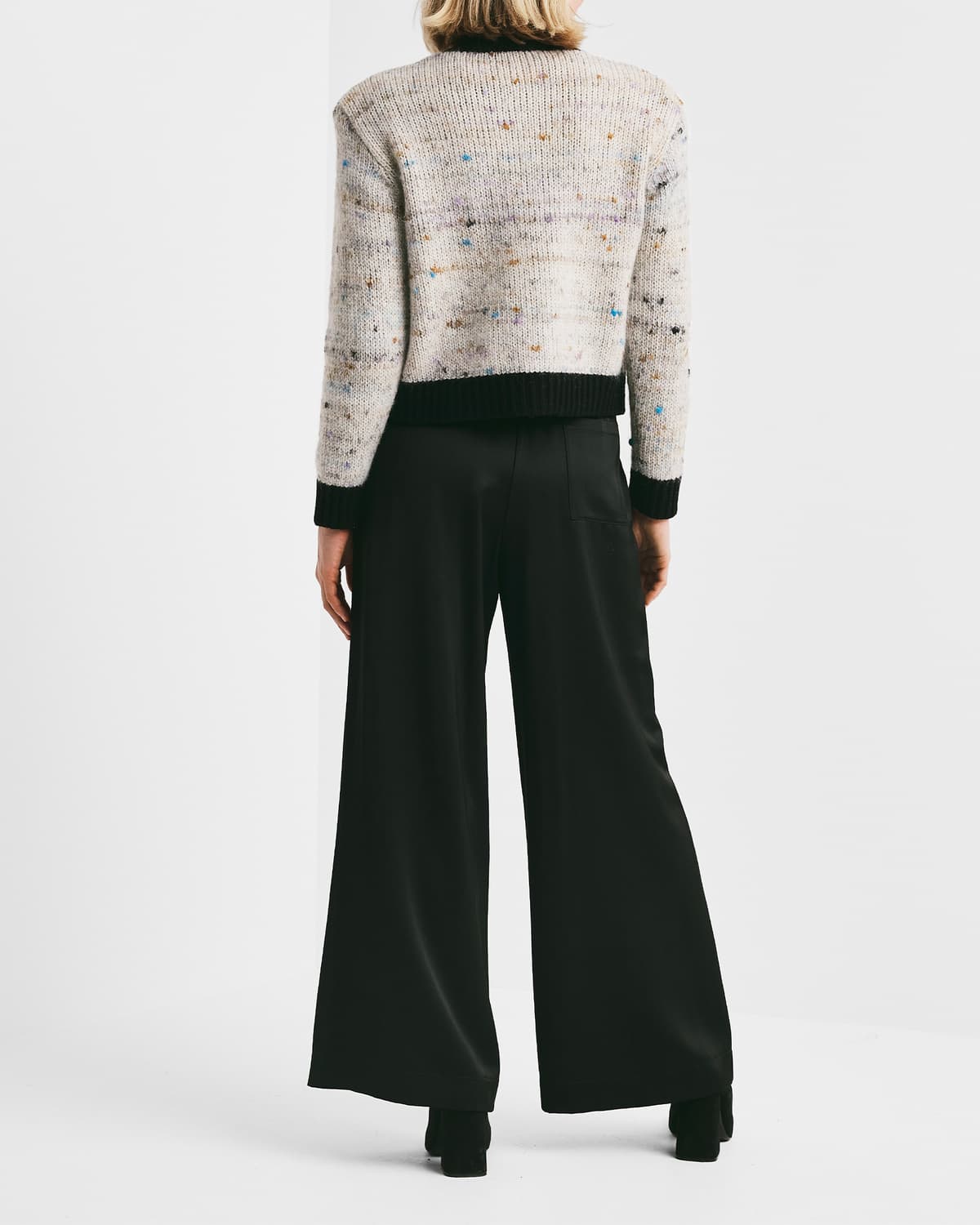 Melange Knit Jacket, Grey Melange. Image #3