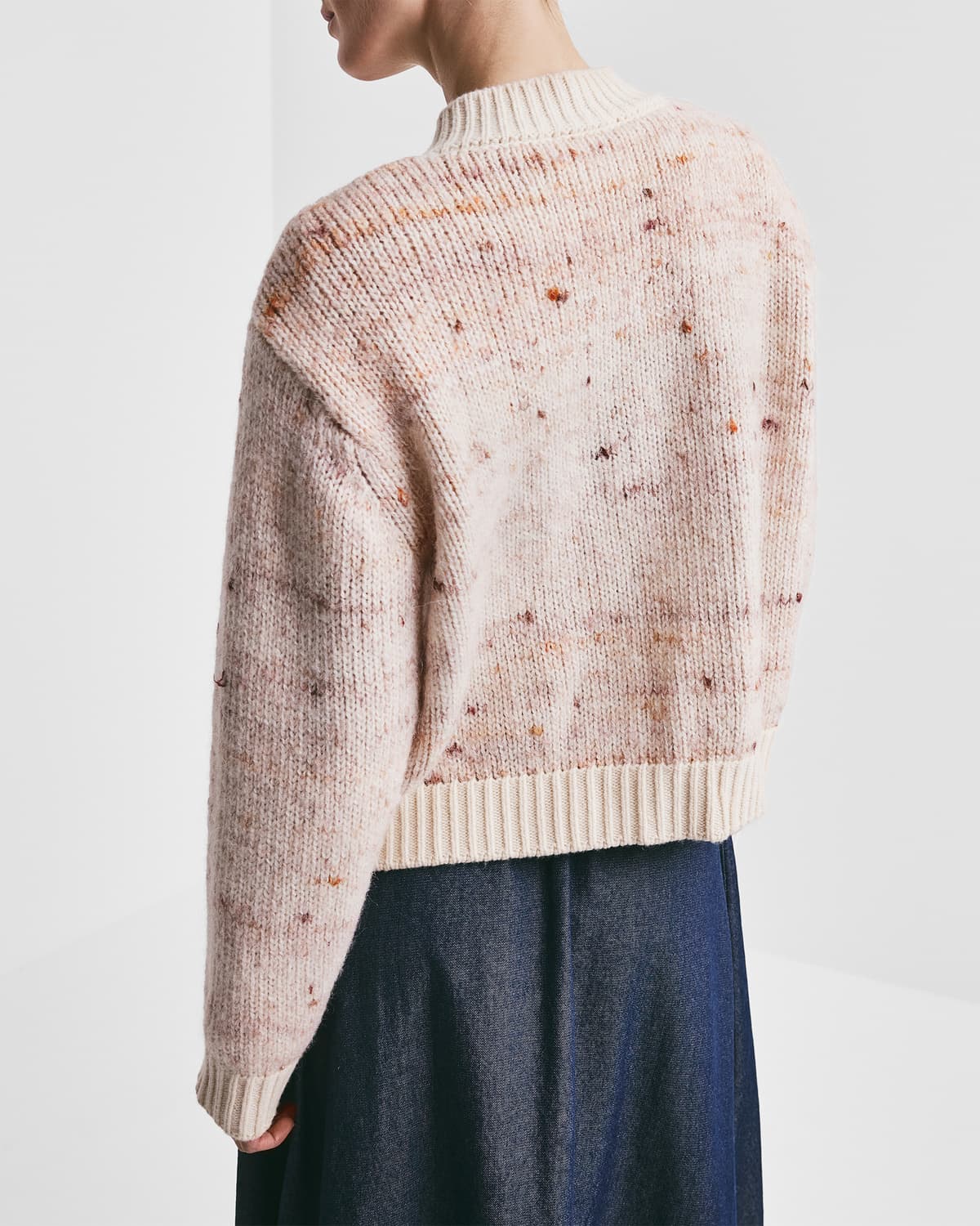 Melange Knit Jacket, Pink Melange. Image #3