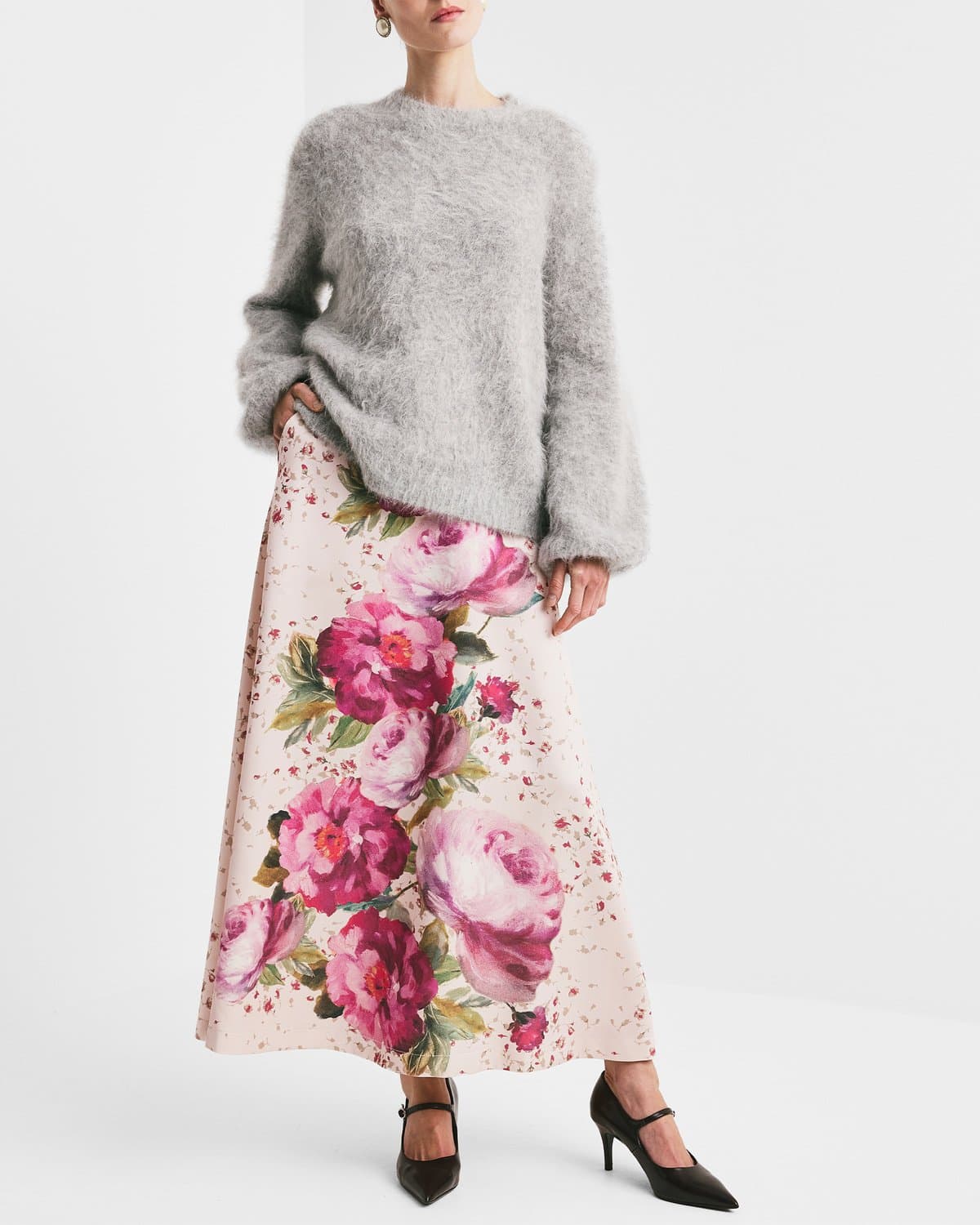 Tailored Satin Skirt, Rose. Image #2