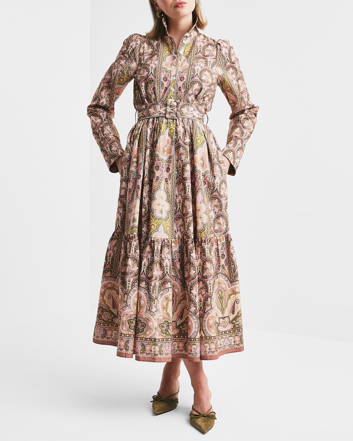 Poplin Shirt Dress, Striped Paisley. Image #5